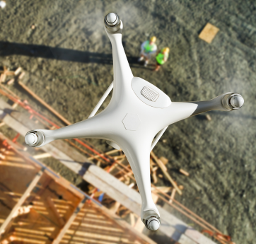 On-site monitoring of construction sites with DJI Phantom 4 drones