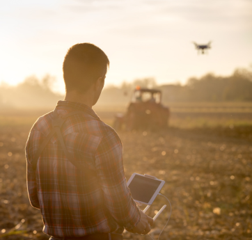 Monitoring agricultural areas with a DJI Phantom 4 drone